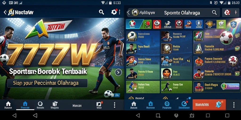Tampilan screenshot gameplay taruhan olahraga di 7777W.