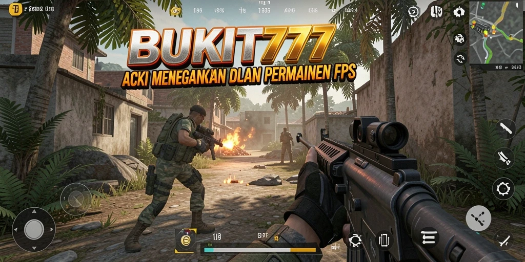 Tampilan gameplay BUKIT777 yang intens dan mendebarkan dalam genre FPS.