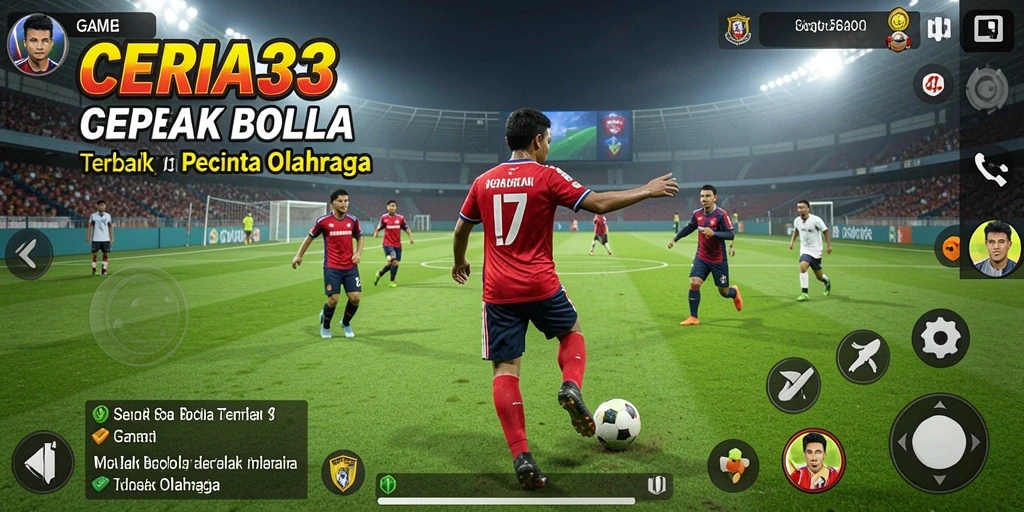 Tampilan menarik gameplay sepak bola di CERIA33 yang menantang.