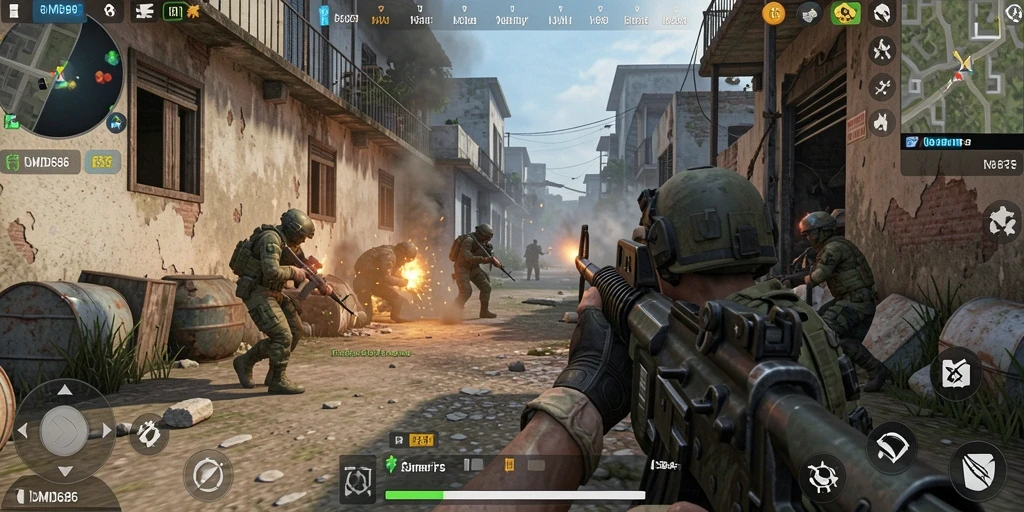 Gameplay mendebarkan DMD686 dengan aksi tembak-menembak intens.
