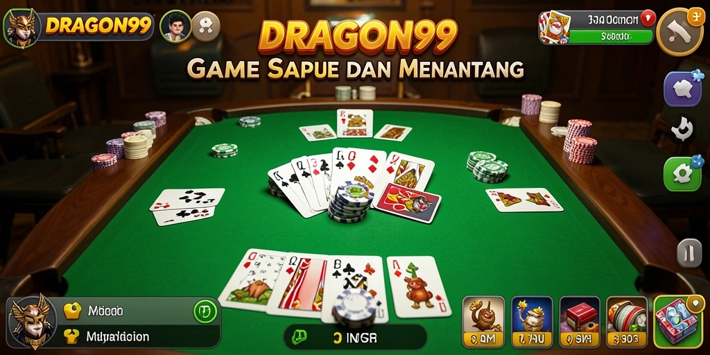 Gameplay seru Gaple di DRAGON99 dengan teman-teman.