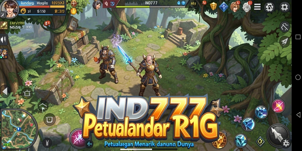 Tampilan gameplay IND777 dengan pertarungan RPG yang seru.