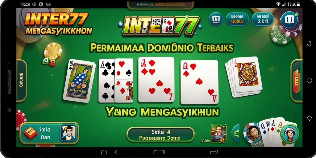 Screenshot INTER77 menampilkan gameplay seru dalam permainan Domino.