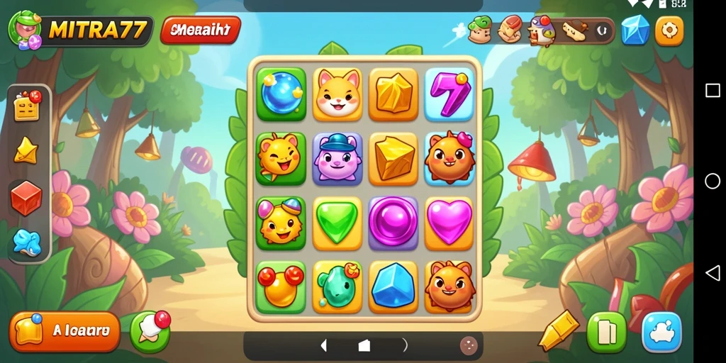 Tampilan gameplay Match-3 yang menarik di MITRA77.