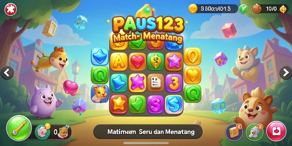 Tampilan gameplay PAUS123 yang menampilkan keseruan mencocokkan objek.