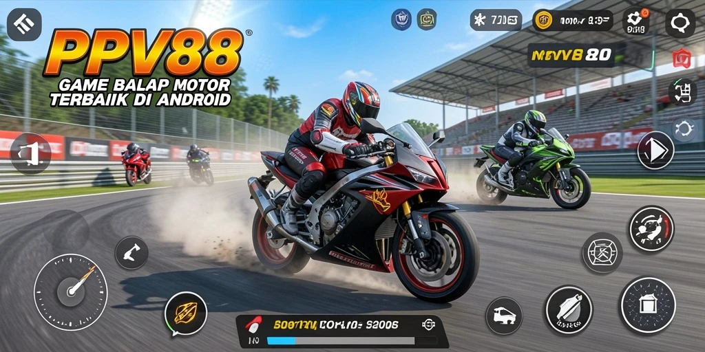 Tampilan gameplay balap motor yang menegangkan dalam PPV88.