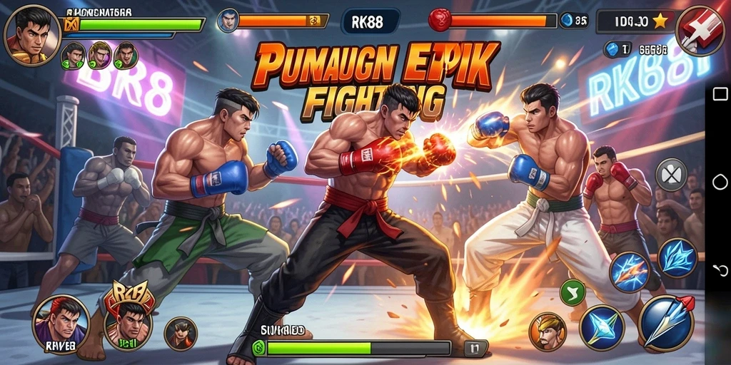 Gameplay RK88 yang mendebarkan saat pertarungan berlangsung.