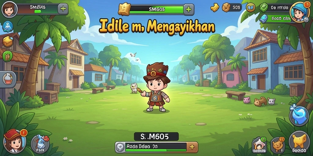 Screenshot gameplay SM605 yang menampilkan grafik Idle yang menarik dan ramah pengguna.