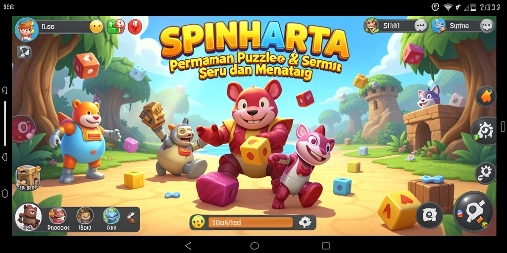 Screenshot gameplay SPINHARTA menunjukkan keseruan permainan Puzzle.