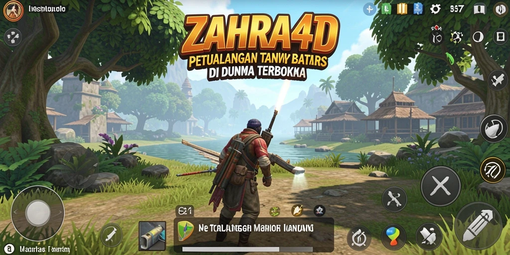 Tampilan gameplay <strong>ZAHRA4D</strong> yang menakjubkan dengan dunia terbuka yang luas.