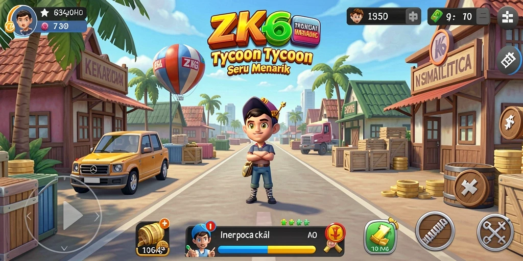 Tampilan gameplay ZK6 yang menantang dan interaktif dalam pengelolaan bisnis.